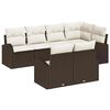 vidaXL Gartensofa-set 7 Stk. Braun und Wei&szlig; Poly-Rattan