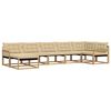 vidaXL Outdoor-Sofagarnitur 7 Stk. Wei&szlig; und Beige Massivholz Akazie