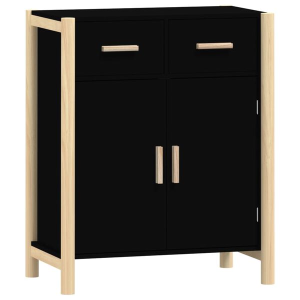 vidaXL Sideboard Schwarz 62x38x75 cm Holzwerkstoff