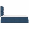 vidaXL Ottoman-Bett mit Matratze & LEDs Blau 120x190 cm Stoff
