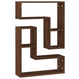 vidaXL Wandregale 2 Stk. Braun Eichen-Optik 50x15x50 cm Holzwerkstoff