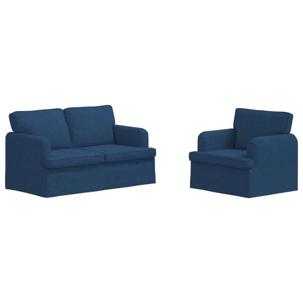 vidaXL Sofa 2 pcs Blau 144 x 80 x 85 cm Stoff