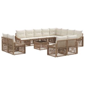 vidaXL Gartensofa-set 13 pcs Beige Poly-Rattan