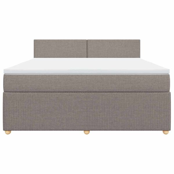 vidaXL Boxspringbett mit Matratze Taupe 180x200 cm Stoff