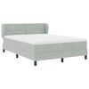 vidaXL Boxspringbett mit Matratze Hellgrau 140 x 190 cm Samt