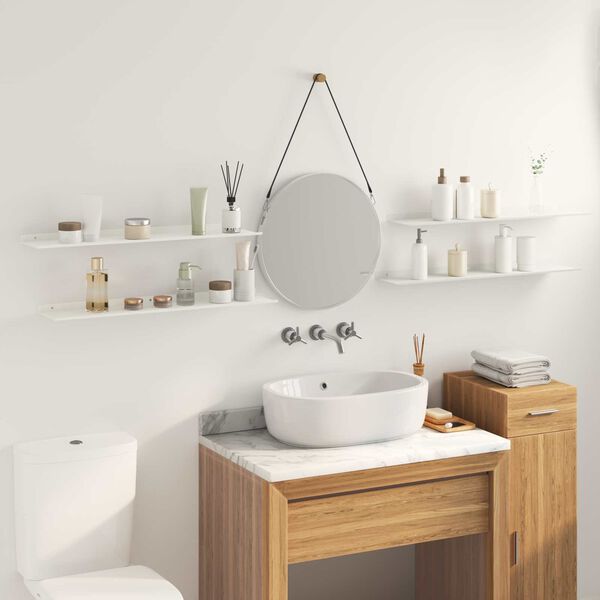 vidaXL Schwebendes Regal 4 pcs Wei&szlig; 80 x 18 x 2,5 cm Stahl