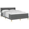 vidaXL Boxspringbett mit Matratze Dunkelgrau 160 x 200 cm Stoff