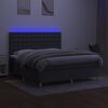 vidaXL Boxspringbett mit Matratze & LED Dunkelgrau 160x200 cm Stoff