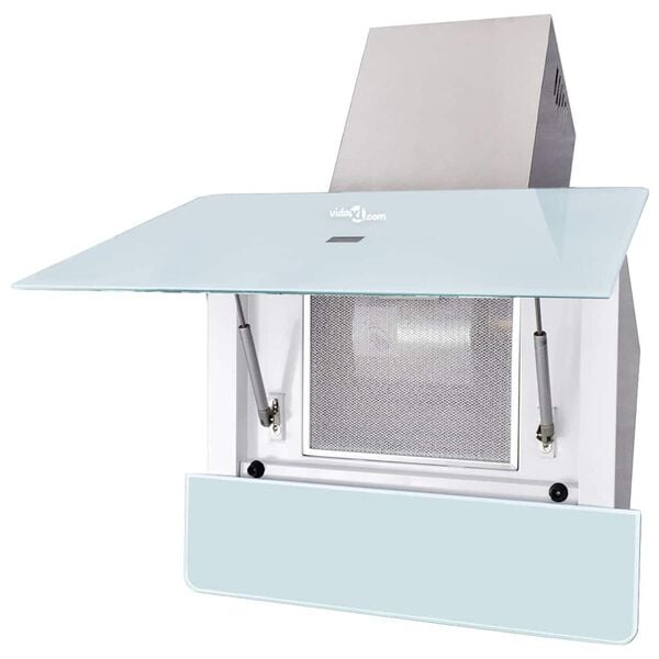 vidaXL Abzughaube Dunstabzug Hartglas Wei&szlig; 600 mm