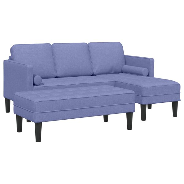 vidaXL Sofa Set mit Kissen 2 pcs Jeans blau Polyester