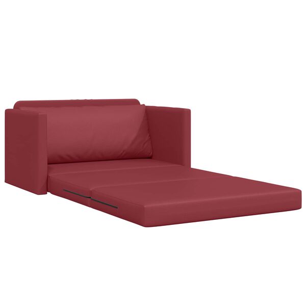 vidaXL Schlafsofa 110cm Weinrot Kunstleder
