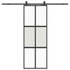 vidaXL Schiebet&uuml;r mit Beschlag Schwarz 76x205 cm Hartglas