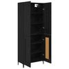 vidaXL Highboard Schwarz Eichen-Optik 69,5 x 34 x 180 cm Holzwerkstoff