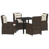 vidaXL Garten Essgruppe 5 pcs Braun Poly-Rattan