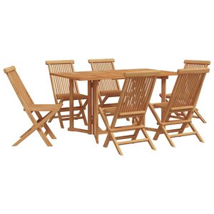 vidaXL Garten Essgruppe 7 stk. Braun Massivholz Teak
