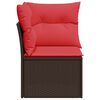 vidaXL Garten-Ecksofa mit Kissen Braun Poly Rattan