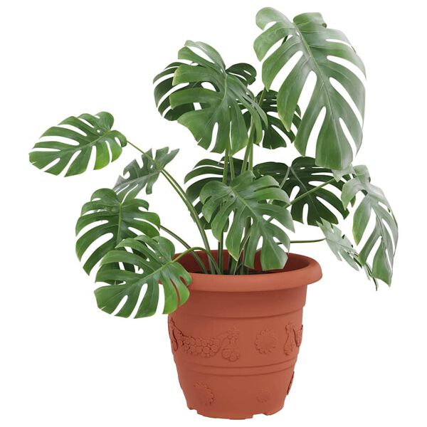 vidaXL Runder Blumentopf 24 pcs Ziegelrot &Oslash; 26 x 21,5 cm Kunststoff