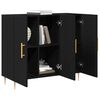 vidaXL Sideboard Schwarz Eichen-Optik 90 x 34 x 80 cm Holzwerkstoff
