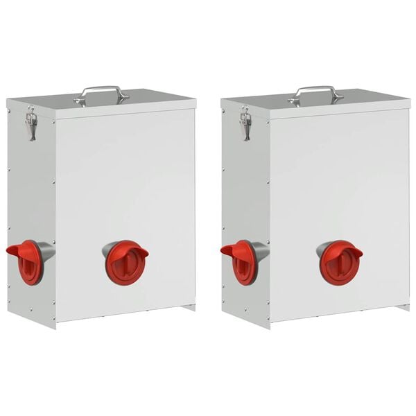 vidaXL H&uuml;hnerf&uuml;tterer 2 pcs Silber 32,5 x 20,5 x 43 cm