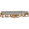 vidaXL Outdoor-Sofagarnitur mit Kissen 7 pcs Natur und Hellgrau