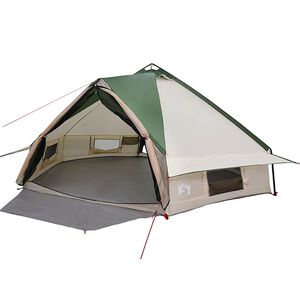 vidaXL Teepee Zelt f&uuml;r 8 Personen Gr&uuml;n und Wei&szlig; 490 x 410 x 210 cm