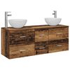 vidaXL Badezimmerschrank-Set 3 stk. Altholz 129 x 35 x 80 cm