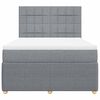 vidaXL Boxspringbett mit Matratze Hellgrau 140x200 cm Stoff