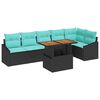 vidaXL Garten Essgruppe mit Kissen 7 pcs Schwarz und Teal
