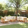 vidaXL 9-tlg. Gartensofa-Set mit Kissen Holz Akazie & Seil