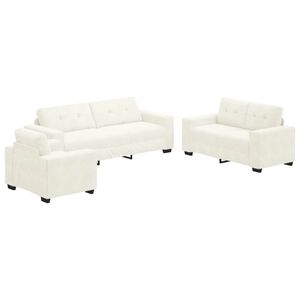 vidaXL Sofa Set 3 stk. Creme Samt