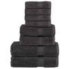vidaXL 8 tlg. Premium-Handtuch-Set SOLUND Anthrazit 600 g/m&sup2;