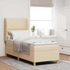 vidaXL Boxspringbett mit Matratze Dunkelgrau 90x190 cm Creme