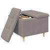 vidaXL Knopf Hocker mit Kissen Taupe 60 x 60 x 45 cm Stoff