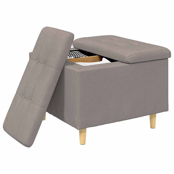 vidaXL Knopf Hocker mit Kissen Taupe 60 x 60 x 45 cm Stoff