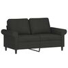 vidaXL 2-Sitzer-Sofa mit Kissen Schwarz 120 cm Stoff