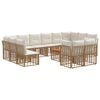 vidaXL Outdoor-Sofagarnitur 13 pcs Nat&uuml;rlich und Cremwei&szlig; Polyester
