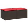 vidaXL 2-tlg. Garten-Sofagarnitur mit Kissen Braun Poly Rattan Akazie