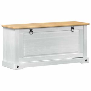 vidaXL Schuhschrank Corona Wei&szlig; 99 x 32 x 49 cm Massives Kiefernholz