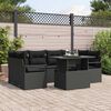 vidaXL Garten-Sofa-Set mit Speicher 7 pcs Schwarz Poly Rattan