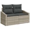 vidaXL Garten-Sofa-Set mit Kissen 8 pcs Hellgrau Poly Rattan