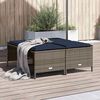 vidaXL Gartenhocker mit Kissen 4 Stk. Grau Poly Rattan