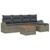vidaXL Gartensofa-set mit Kissen mit Speicher 6 pcs Grau Poly-Rattan