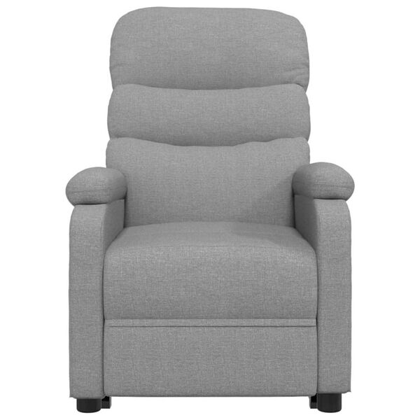 vidaXL Massagesessel mit Aufstehhilfe Hellgrau Stoff