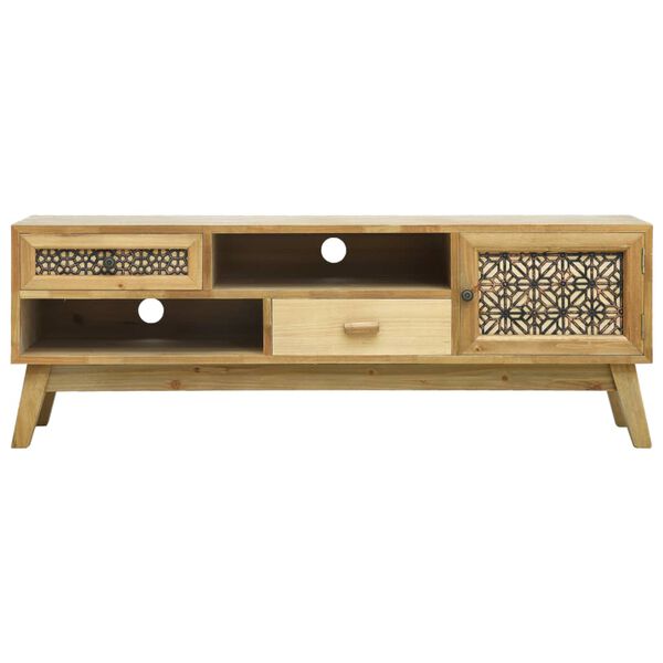vidaXL TV-Schrank mit Mustern Braun 120x30x42 cm Holz