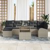 vidaXL Gartensofa-set mit Kissen 8 pcs Hellgrau Poly Rattan