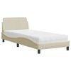 vidaXL Bett mit Matratze "Dover" Creme 80x200 cm Stoff