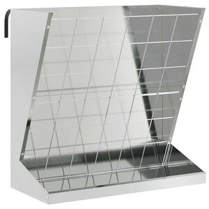 vidaXL Heu Futterspender Silber 71 x 33 x 70 cm Verzinkter Stahl