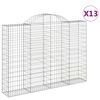 vidaXL Gabionen mit Hochbogen 13Stk. 200x30x140/160cm Verzinktes Eisen