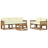vidaXL Outdoor-Sofagarnitur mit Kissen 6 pcs Natur und Creme
