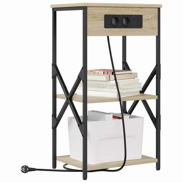vidaXL Nachttisch mit Regal Sonoma-Eiche 41 x 31 x 76 cm Holzwerkstoff
